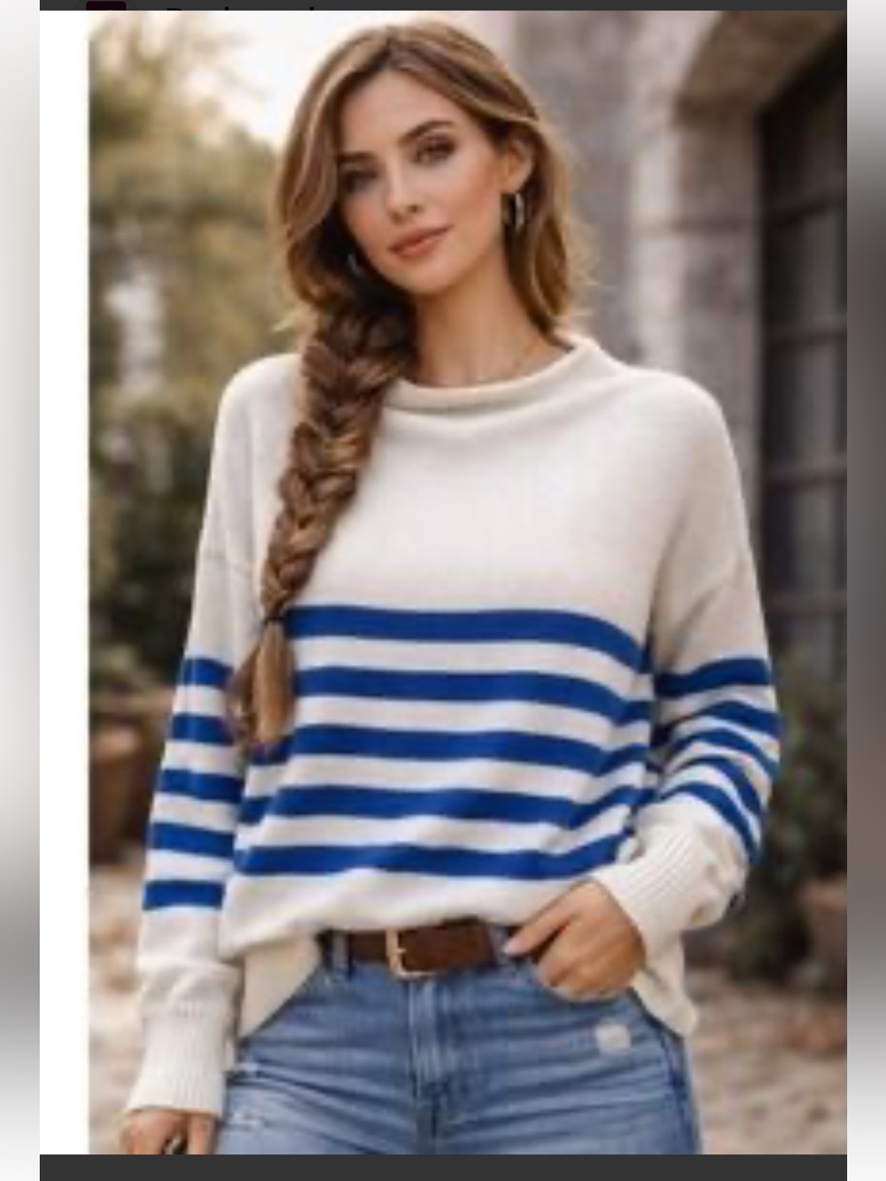Truth by Republic Roll neckStriped Crewneck Sweater - worn twice